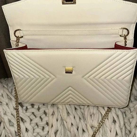 NWOT G’JUAN XAVIER Lux Designer Goddess Clutch Vtg Cream w/Burgundy Interior - Picture 16 of 16